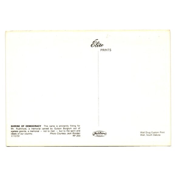 Mount Rushmore Shrine Of Democracy Postcard Vintage Plastichrome Print X110791 - Picture 2 of 2